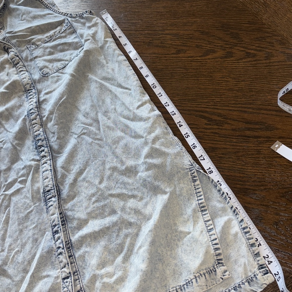 Pull&Bear Button Front Collared Denim Lightweight… - image 5